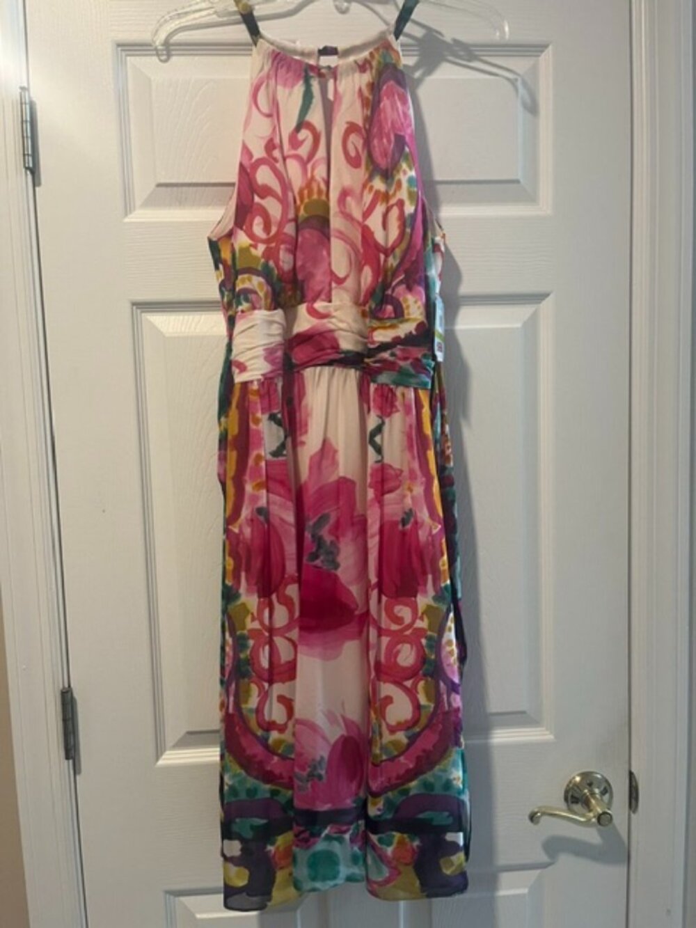 Floral silk dress with lining